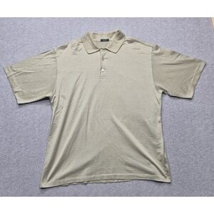 Marbas Italy Polo Shirt Mens XL Beige Striped Mercerized Filo di Scozia Cotton
